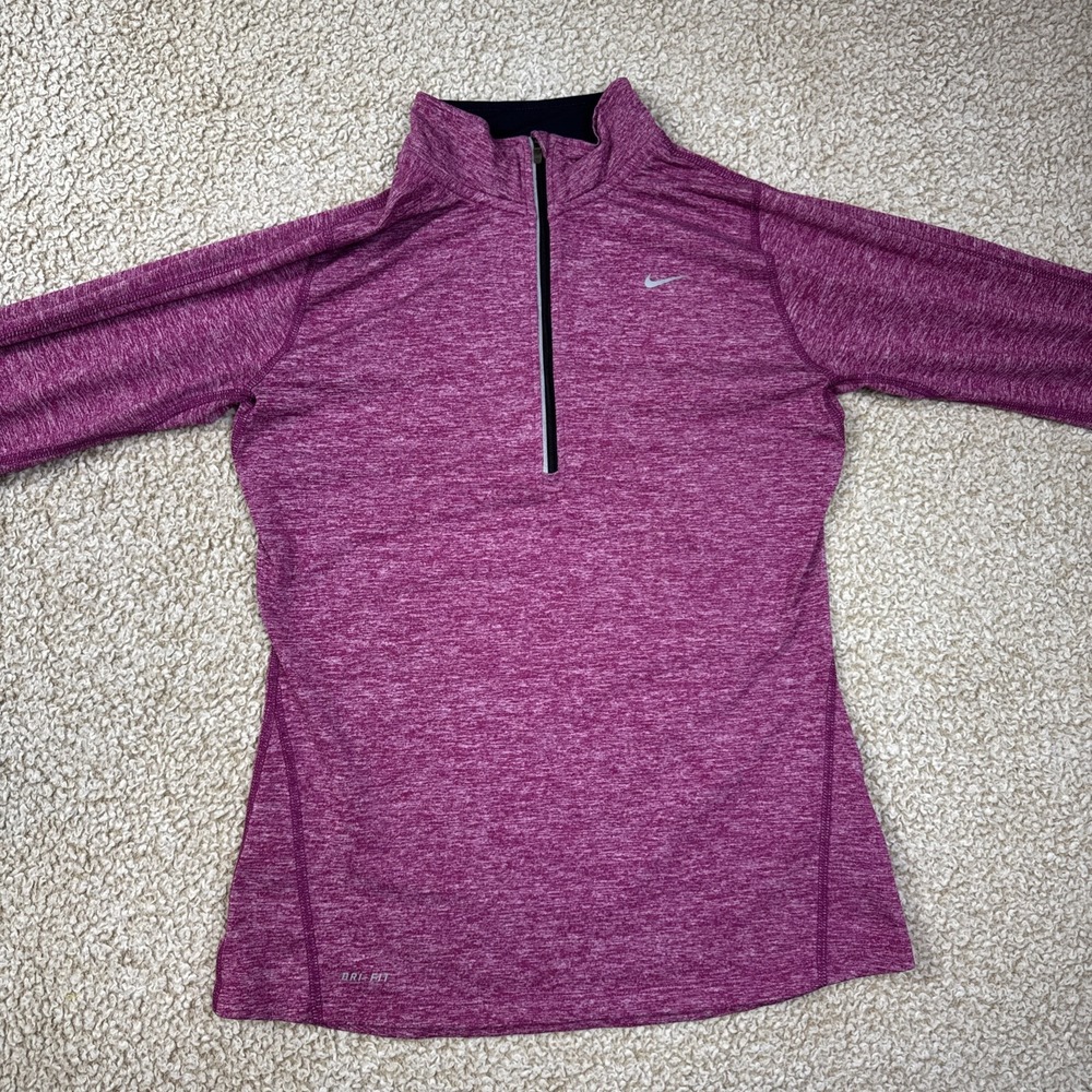 Nike Element 1/2 Zip‎ Pink Heather L/S Running Athletic Top (481320) Small